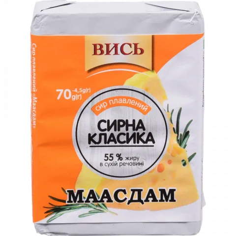 Сир плавл. Вись 70 г 55 Маасдам