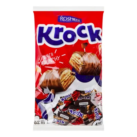 Цукерки Рошен Krock з арахісової пастою ваг.