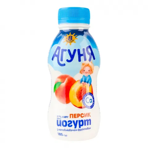 Йогурт Агуня дитяч. питний 2,7 185 г пл. персик