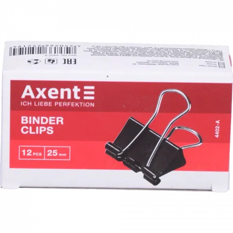 Затиск д/паперу Axent 25 мм чорний 4402-А