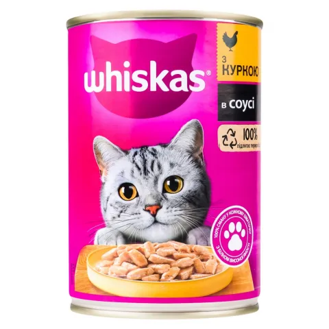 Корм д/котів Віскас 400 г з/б Курка в соусі /7881