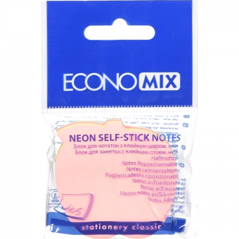 Блок паперу з клейким шаром Economix Яблуко 45х50 мм 80 арк. 4 кол. E20954