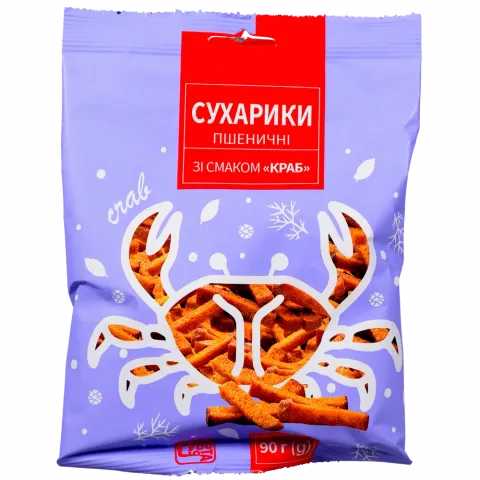 Сухарики Субота пшеничні 90 г зі смаком краба