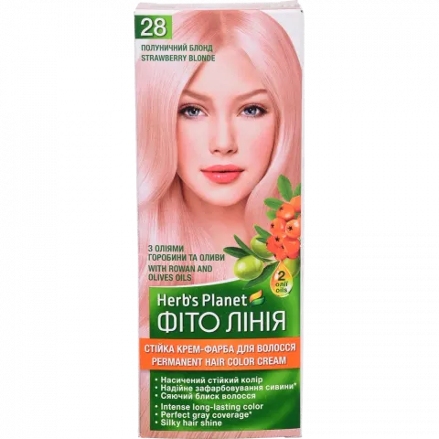 Фарба д/волосся Фіто лінія Herb`s Planet  28 Полуничний блонд