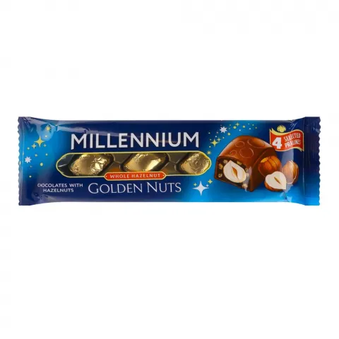 Цукерки Міленіум 29 г Golden Nut з нач. та ціл. горіх.