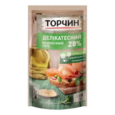 Майонезний соус Торчин 150 г д/пак. Делікатесний
