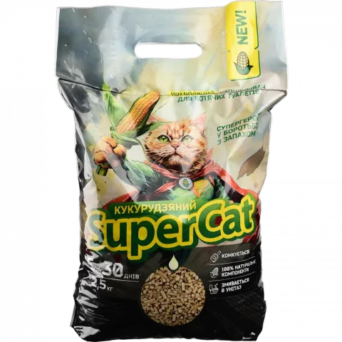 Наповнювач SuperCat 2,5 кг Кукурудзяний комкуючий