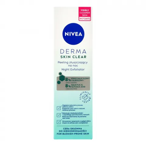 Скраб д/обличчя Nivea 40 мл Нічний ексфоліант Derma Skin Clear