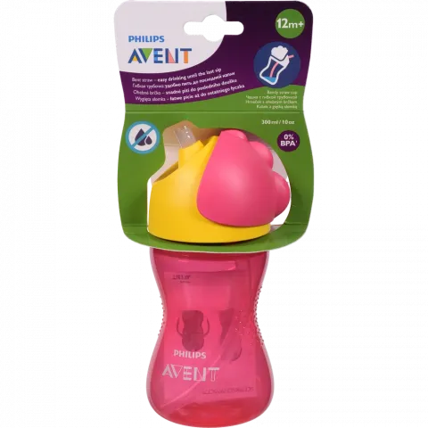 Чашка Avent 300 мл з трубочкой 12 міс. д/дів. SCF798/02