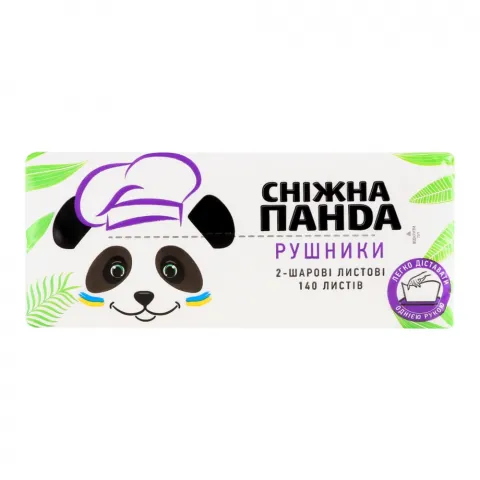 Рушник папер. Сніжна Панда 140 шт. 2 шар. листові