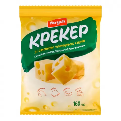 Крекер Ярич 160 г Зі смаком чотирьох сирів