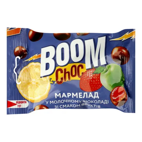 Цукерки Драже Boom Choc 80 г мармелад в молочному шоколаді