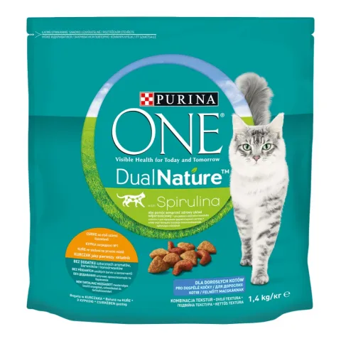 Корм д/котів One 1,4 кг сух. DualNature з спіруліною