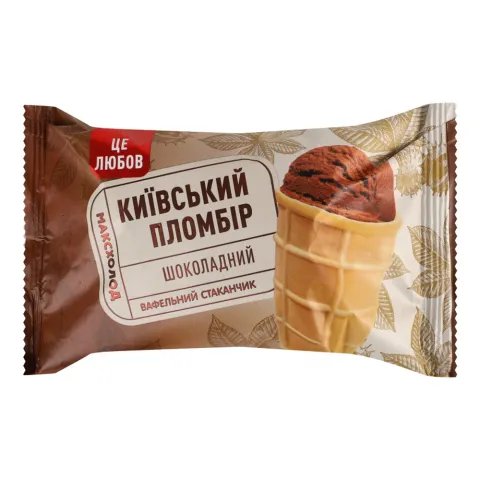 Морозиво Київський пломбір 80 г стак. Шоколадний