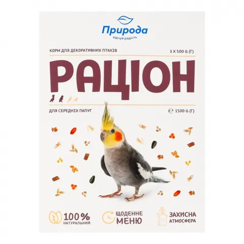 Корм Раціон 1,5 кг для серед. папуг