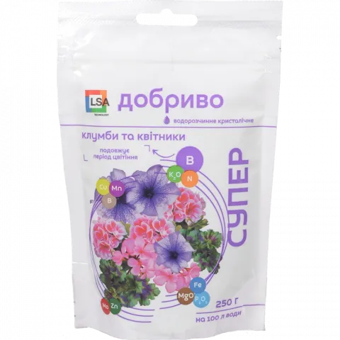 Добриво Водорозчинні Супер Добриво Клумби 250 г