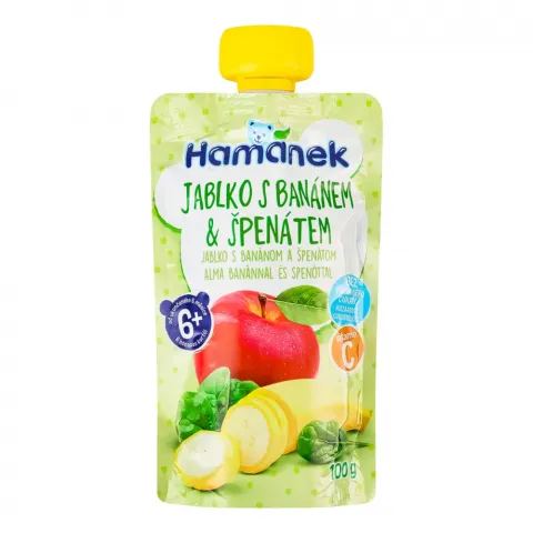 Пюре Hamanek 100 г яблуко банан та шпинат