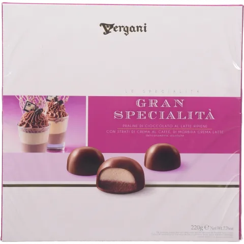 Цукерки Vergani 220 г Gran Specialita з кавовим та молоч. кремом (Італія)
