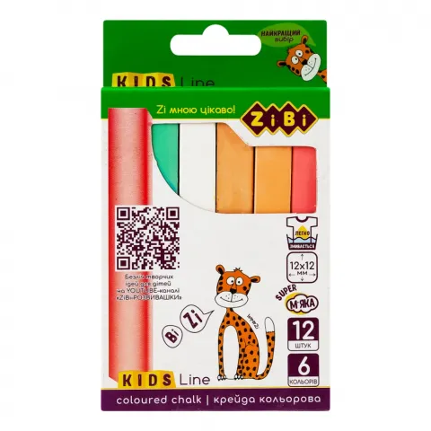Крейда кольор. ZiBi 12 шт. Kids Line квадратна карт. коробка ZB.6703-99
