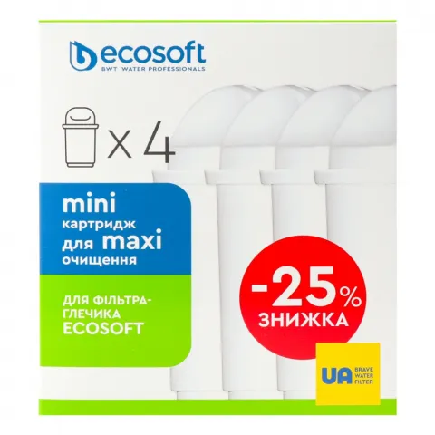 Комплект картриджів д/фільтра-глечика Ecosoft 3+1 покращений