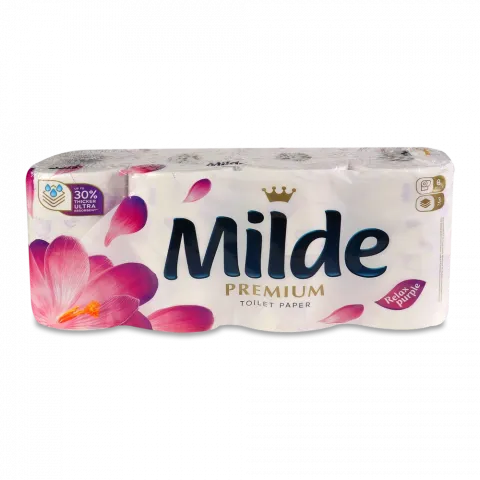 Туал. папір Milde 8 шт. Преміум Relax Purple 3-шар. И409 (Болгарія)