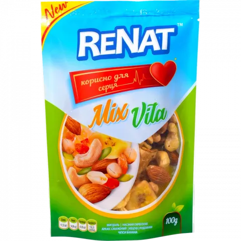 Суміш Renat 100 г Vita mix горіхів, сухофруктів та насіння