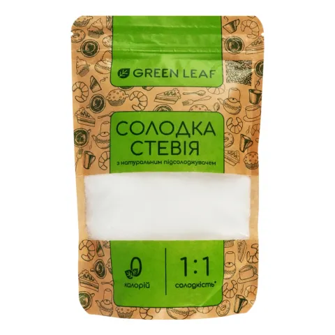 Замінник цукру Green Leaf 300 г Солодка Стевія