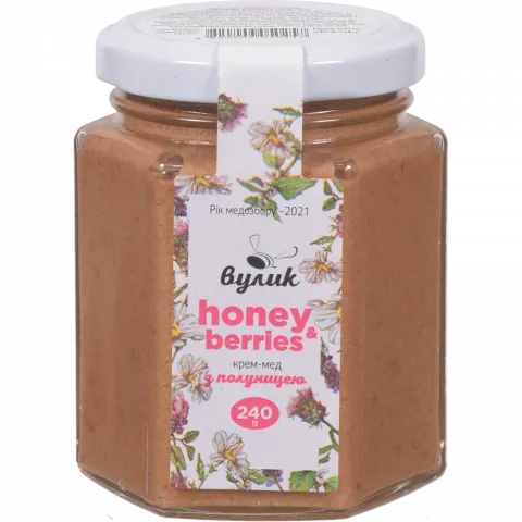 Крем-мед Вулик Honey and Berries 240 г з полуницею