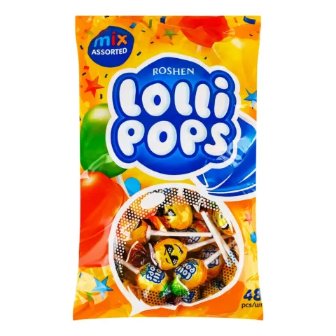Цукерки Рошен LolliPops карамель з коктейльн. смаками ваг.
