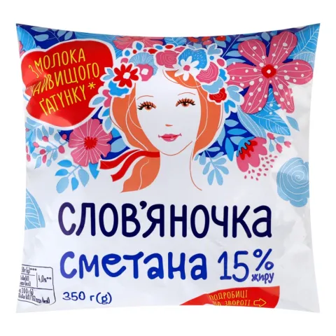 Сметана Слов`яночка 15 350 г п/е