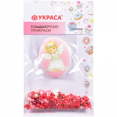 Кондитерська прикраса Украса Пасхальне яйце з друком та посипкою