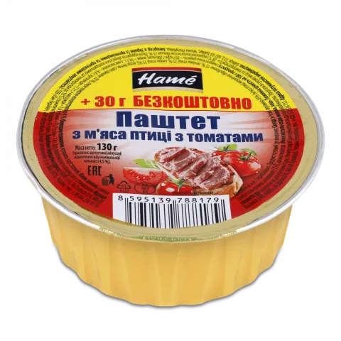 Паштет Hame 100+30 г М`ясо птаха з томатами