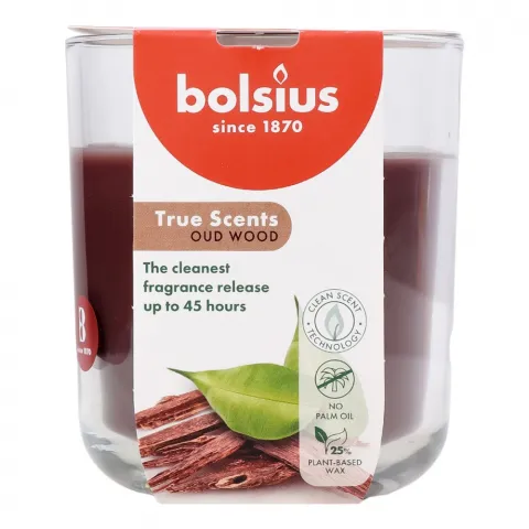 Свіча Bolsius в скл. аром 97/85 True scents агарове дерево 45 год., арт. 101924940370