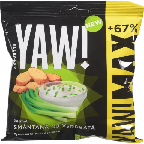 Сухарики YAW! 100 г зі смаком сметани з зеленню
