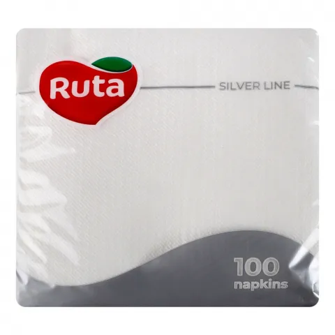 Серветки Рута 100 шт. 33х33 білі 1 шар.