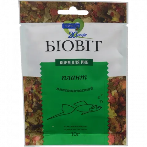 Корм Біовіт д/риб 10 г Плант пластинчатий