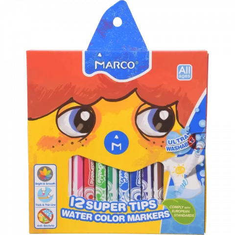 Фломастери Marco Super Washable 12 кол. 1630-12CB