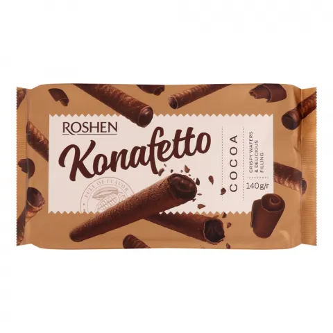 Трубочки ваф. Рошен 140 г Konafetto з начинкою крем-какао
