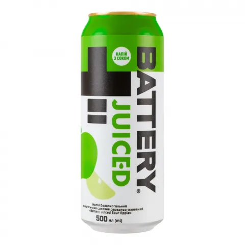 Напій б/алк. Battery 0,5 л з/б Juiced Sour Apple