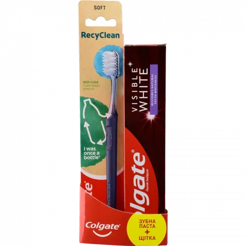 Зуб. паста Colgate 75 мл Visible White + Зубна щітка RecyClean