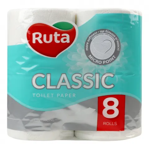 Туал. папір Рута 8 шт. Classic білий 2 шар.