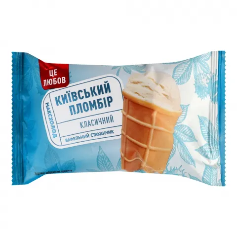 Морозиво Київський пломбір 80 г стак. Класичний
