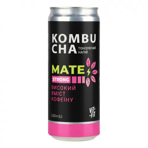 Напій б/алк. Vit-Fit 0,33 л з/б Комбуча Mate Strong