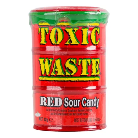 Жувальні цукерки Toxic Waste 42 г Червона бочка