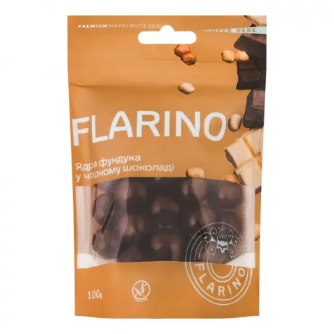 Фундук Flarino 100 г д/пак. у чорному шоколаді