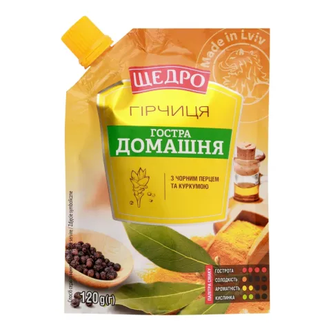 Гірчиця Щедро 120 г д/пак. Гостра домашня