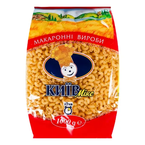 Макарони Київ-мікс 1 кг Ріжки мал.