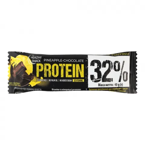 Батончик протеїновий Healthy Snack 40 г Шоколад-Ананас у шокол. глазур.