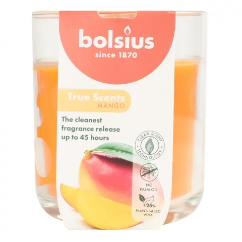 Свіча Bolsius в скл. аром 97/85 True scents манго 45 год., арт. 101924940310
