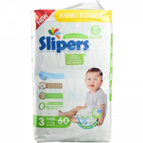 Підг. Slipers J-203 3 Midi Jumbo 60 шт. (4-9 кг) И318 (Туреччина)